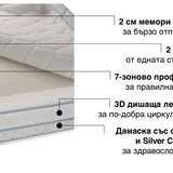 Двулицев матрак iSilver от Sleepy, 22 см
