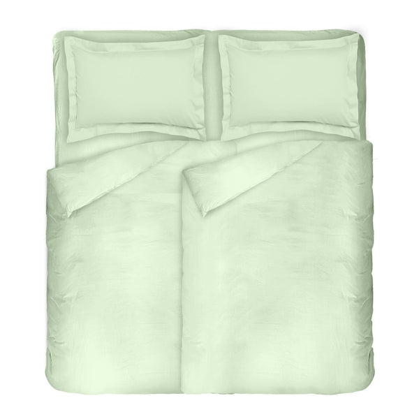 Качествено спално бельо от памучен сатен в зелено, 5 части - Dilios