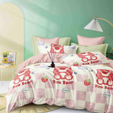 Спално бельо 6 части с ластик, 100% памук - А444 от Onesleep