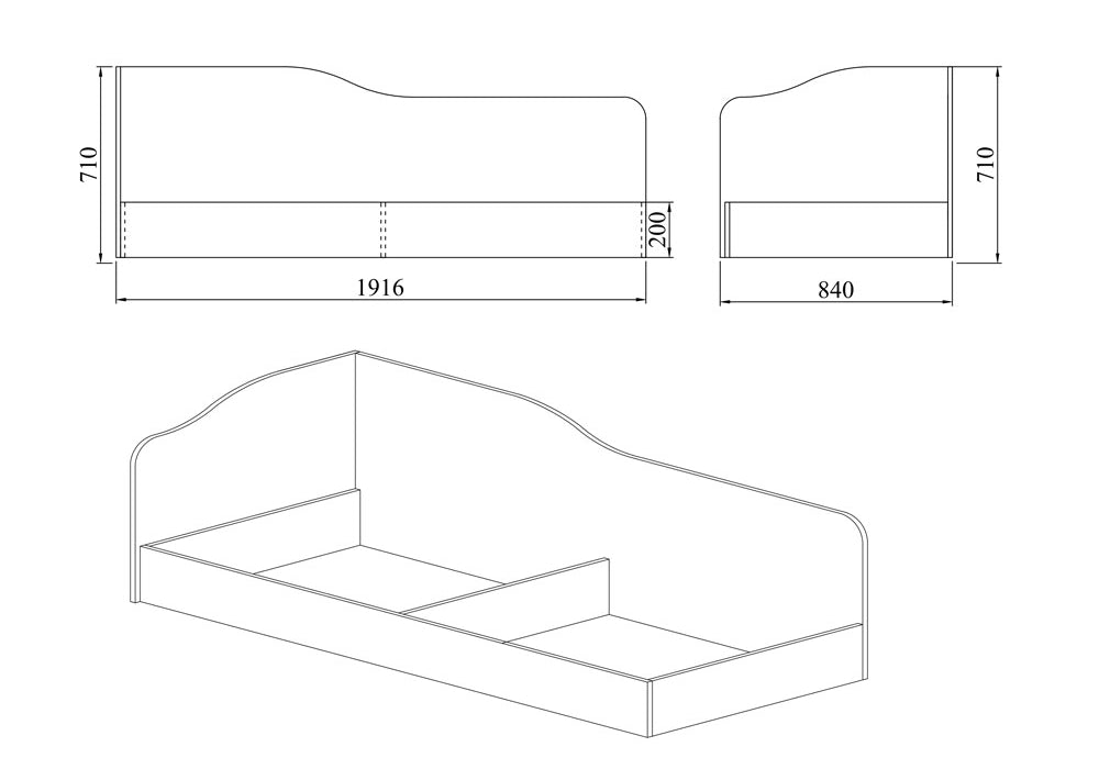 Легло Сити 2004 за еднолицев матрак 82/190 см - 5