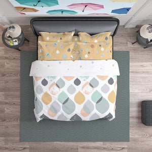 Спално бельо в пастелни цветове Серена, двоен размер с един спален плик 100% памук ранфорс - 2