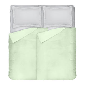 Двуцветно спално бельо от памучен сатен в светло зелено и светло сиво, 5 части - Dilios - 2